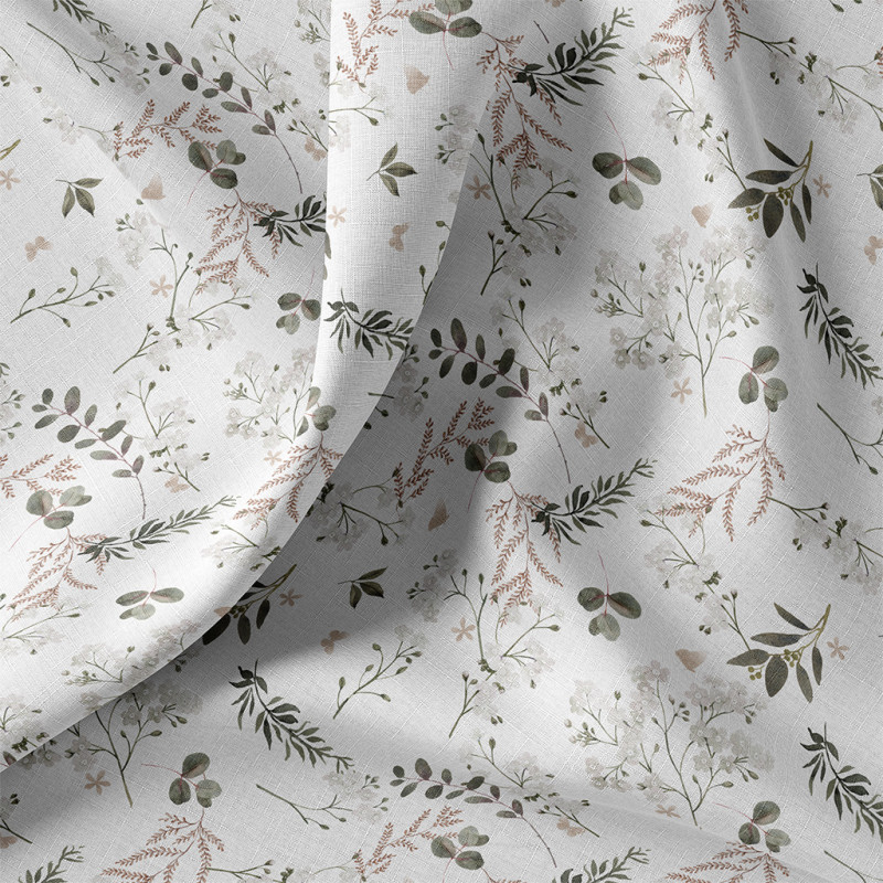 Printed Cotton AZAYA White / Green